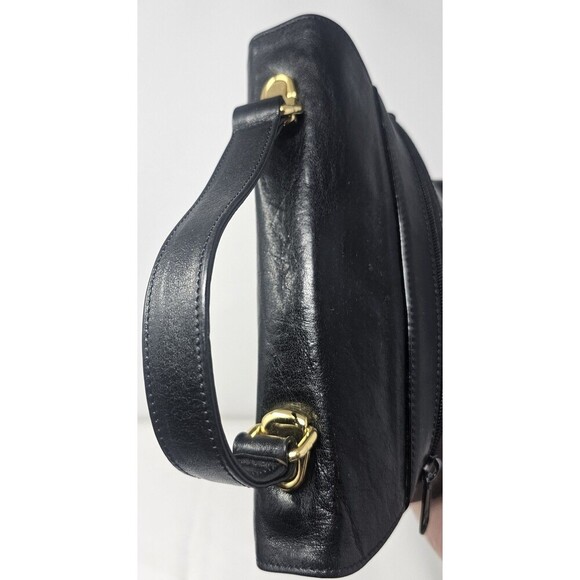 Vintage Oroton Australian Genuine Cowhide Black Leather Purse Satchel Crossbody - Picture 5 of 16